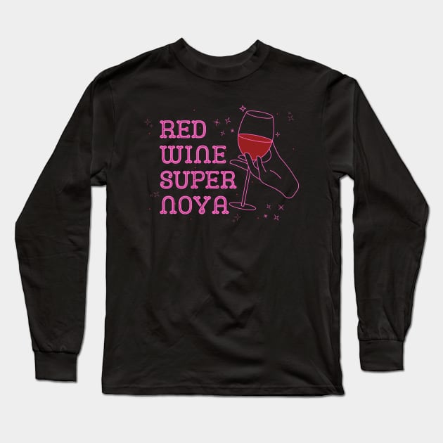 Red Wine Supernova Long Sleeve T-Shirt by Likeable Design